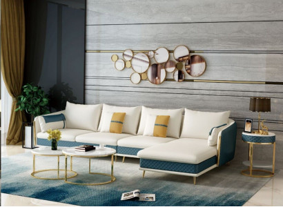 Wohnlandschaft L-Form Ecksofa Couch Design Polster Garnitur Sofa Ecke Neu